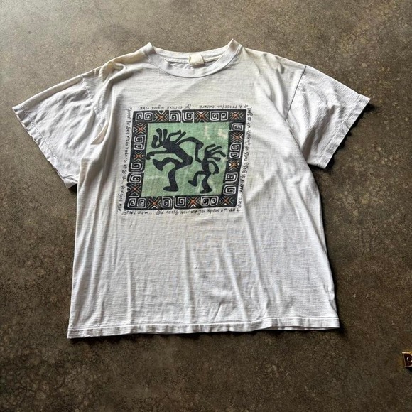 90s guam reggae aztec print tee